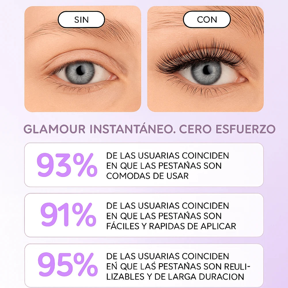 Pestañas Magnéticas Reutilizables Efecto 3D