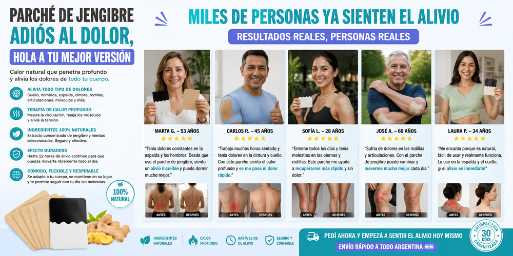 Parches de Jengibre para Alivio Muscular