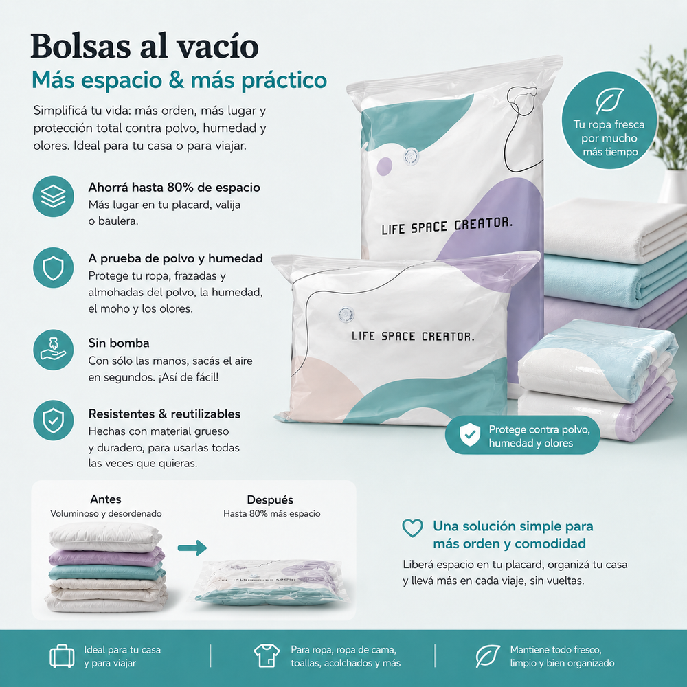 Bolsas de Vacío sin Bomba 3D