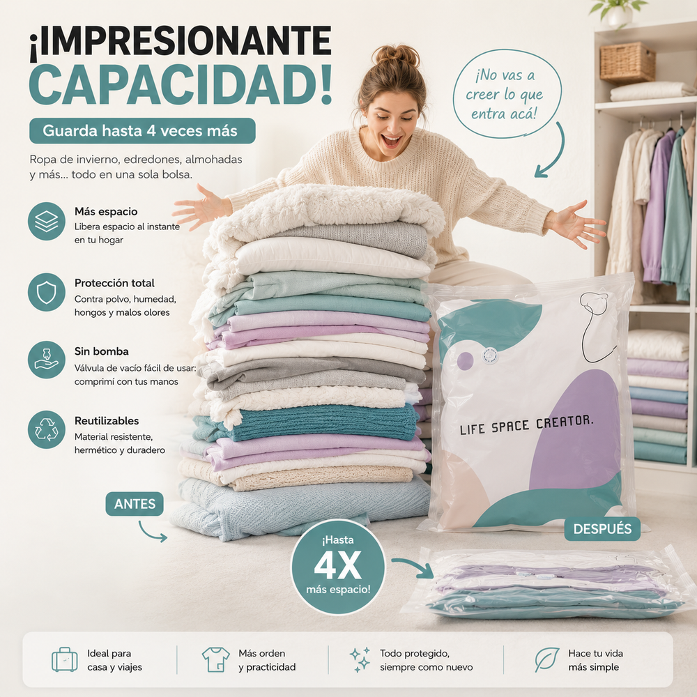 Bolsas de Vacío sin Bomba 3D