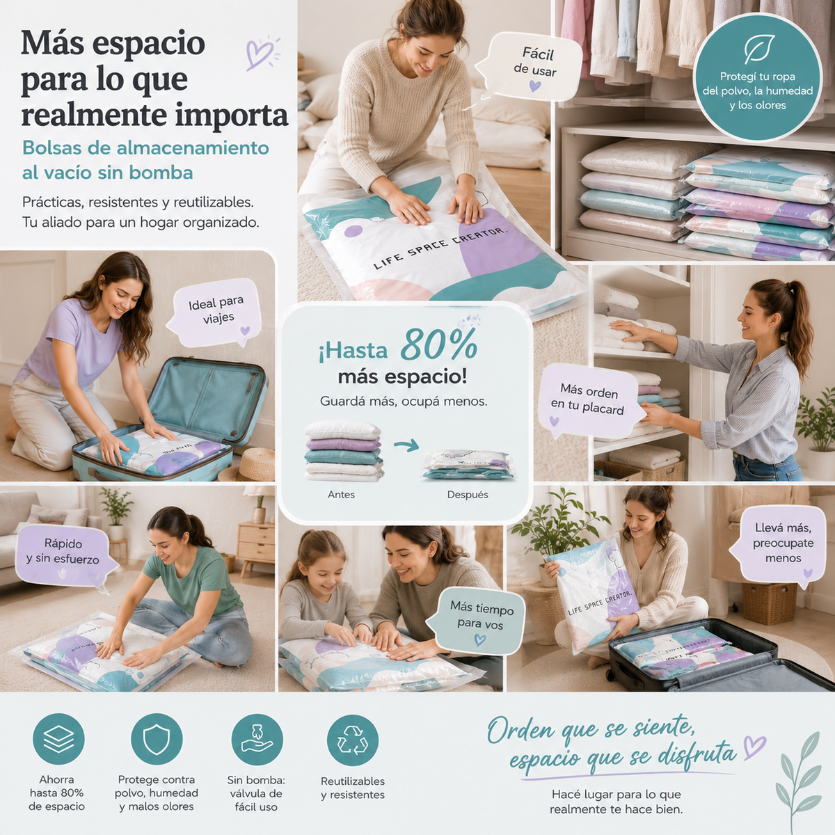 Bolsas de Vacío sin Bomba 3D